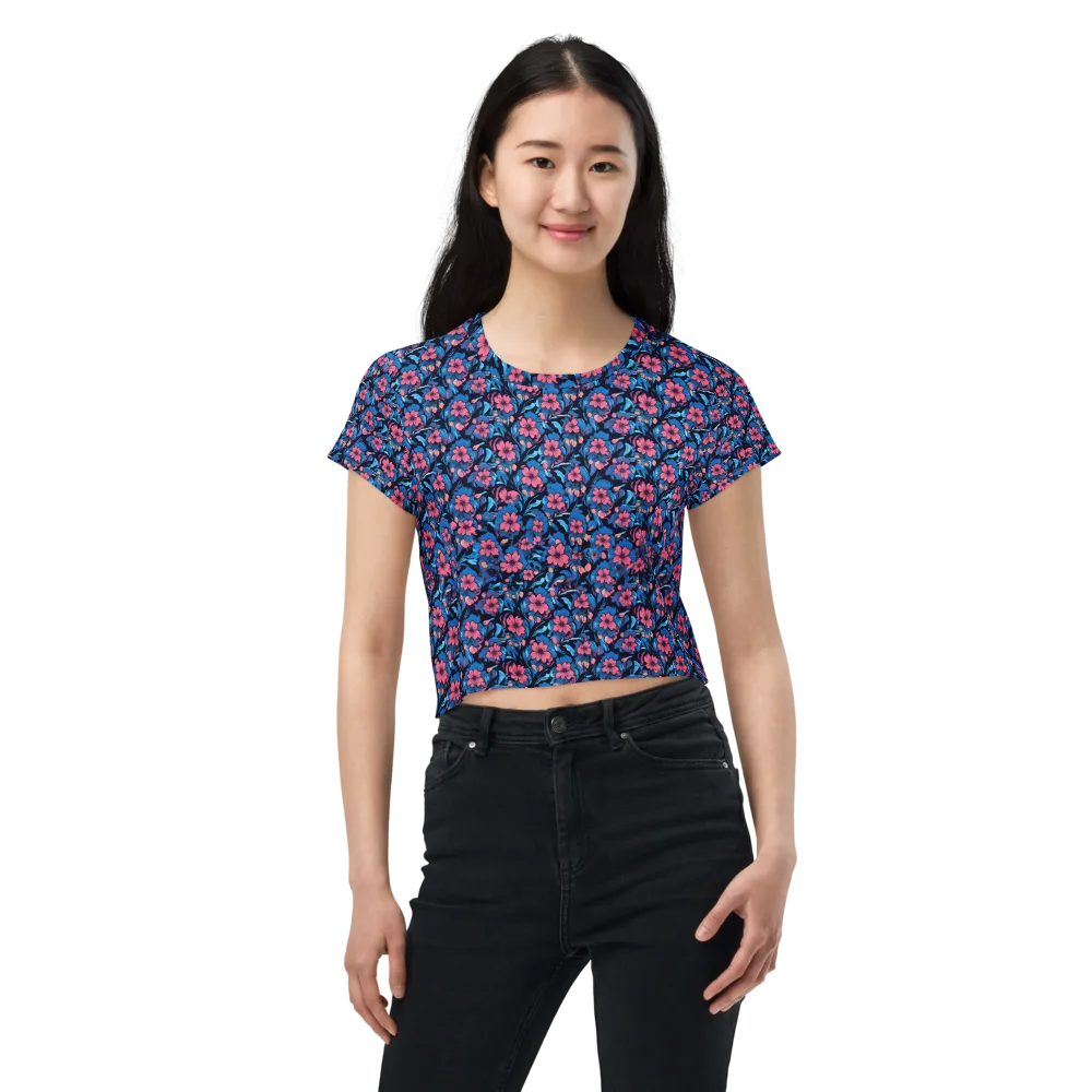 Neon Nightgarden on Crop Tee — Front