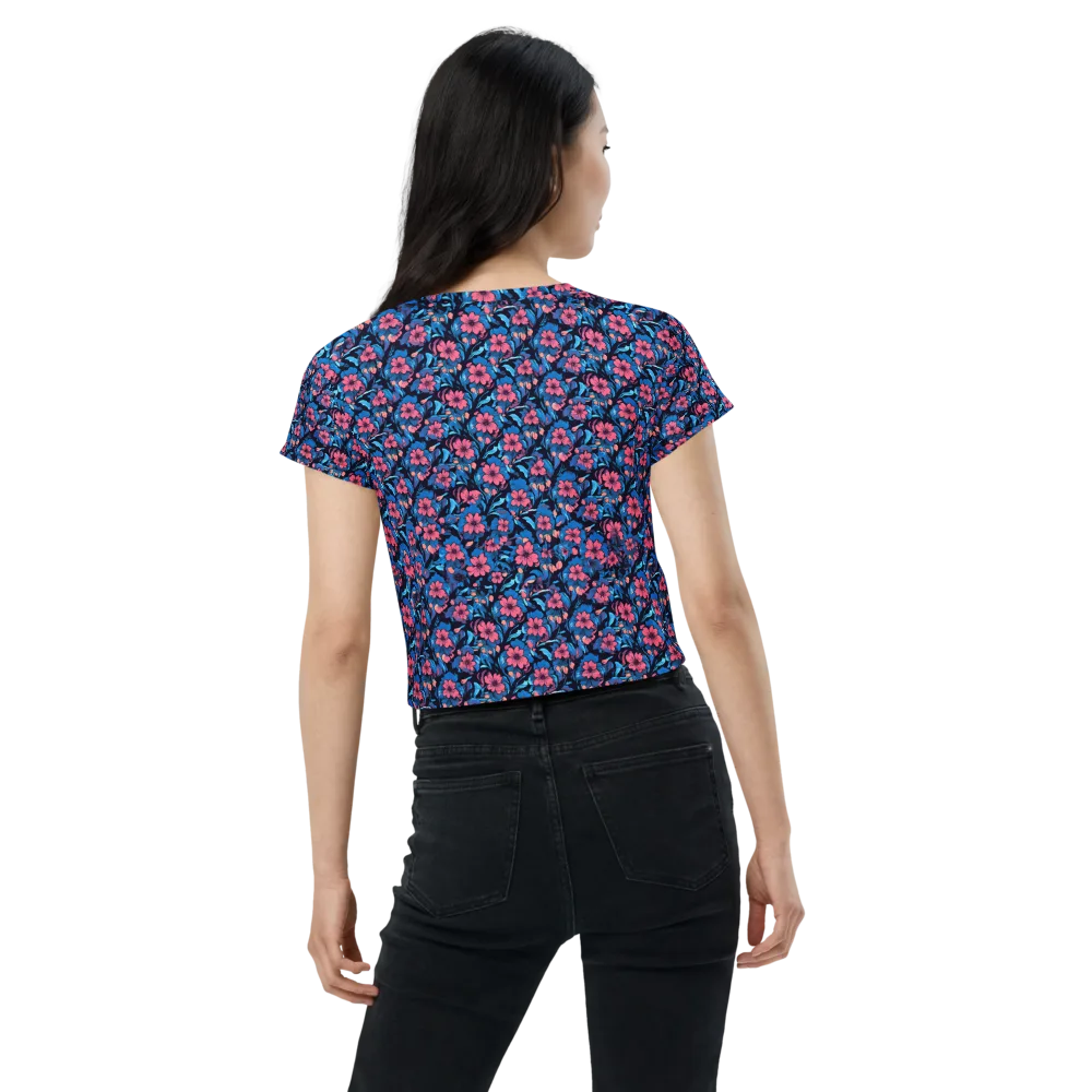 Neon Nightgarden on Crop Tee — Back