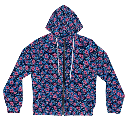 Neon Nightgarden on a Women's Full-Zip Hoodie
