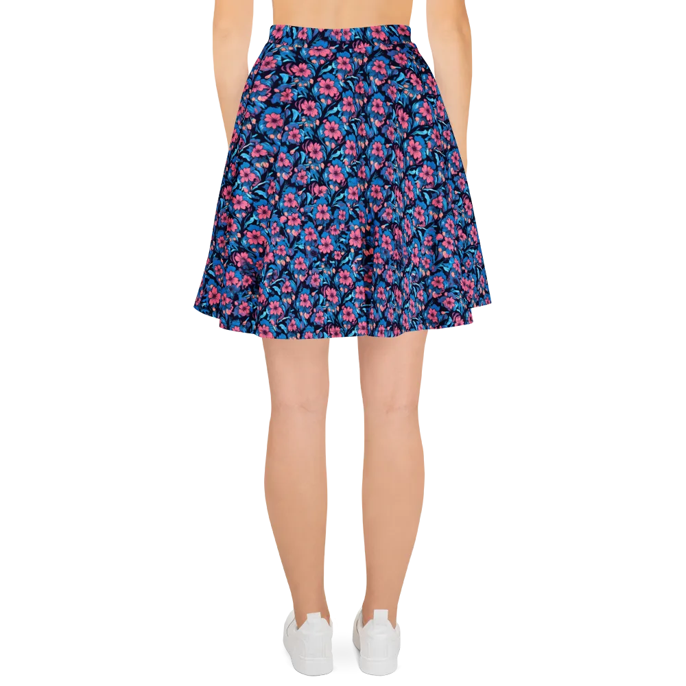 Neon Nightgarden on Skater Skirt — Back