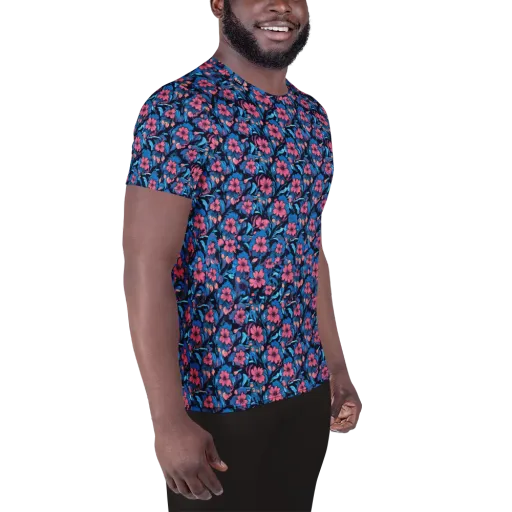 Neon Nightgarden on a Men's Athletic T-Shirt