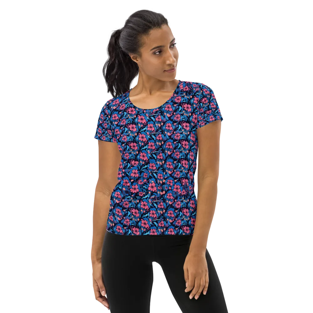 Neon Nightgarden on Women's Athletic T-Shirt — Front