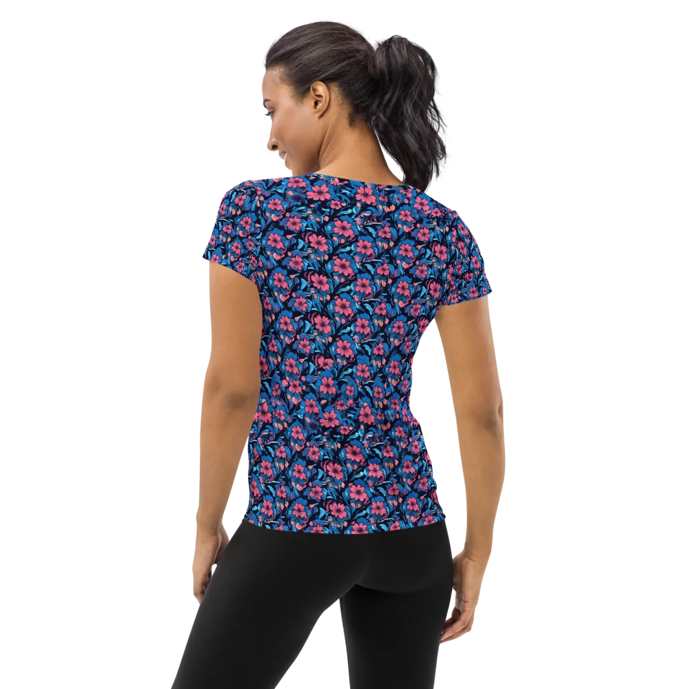 Neon Nightgarden on Women's Athletic T-Shirt — Back