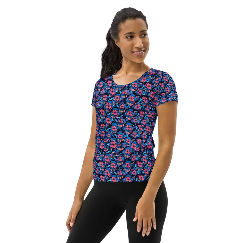 Neon Nightgarden on Women's Athletic T-Shirt — Left