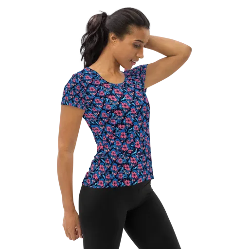 Neon Nightgarden on a Women's Athletic T-Shirt