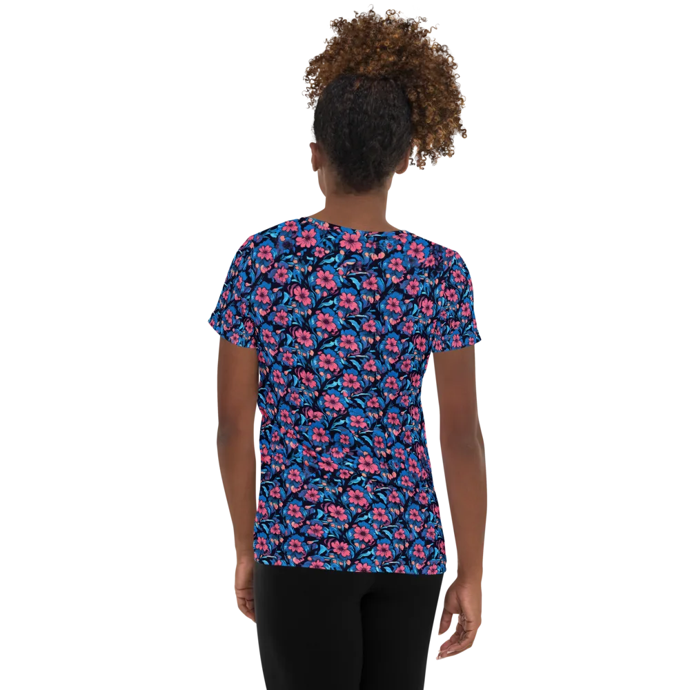 Neon Nightgarden on Women's Athletic T-Shirt — Back