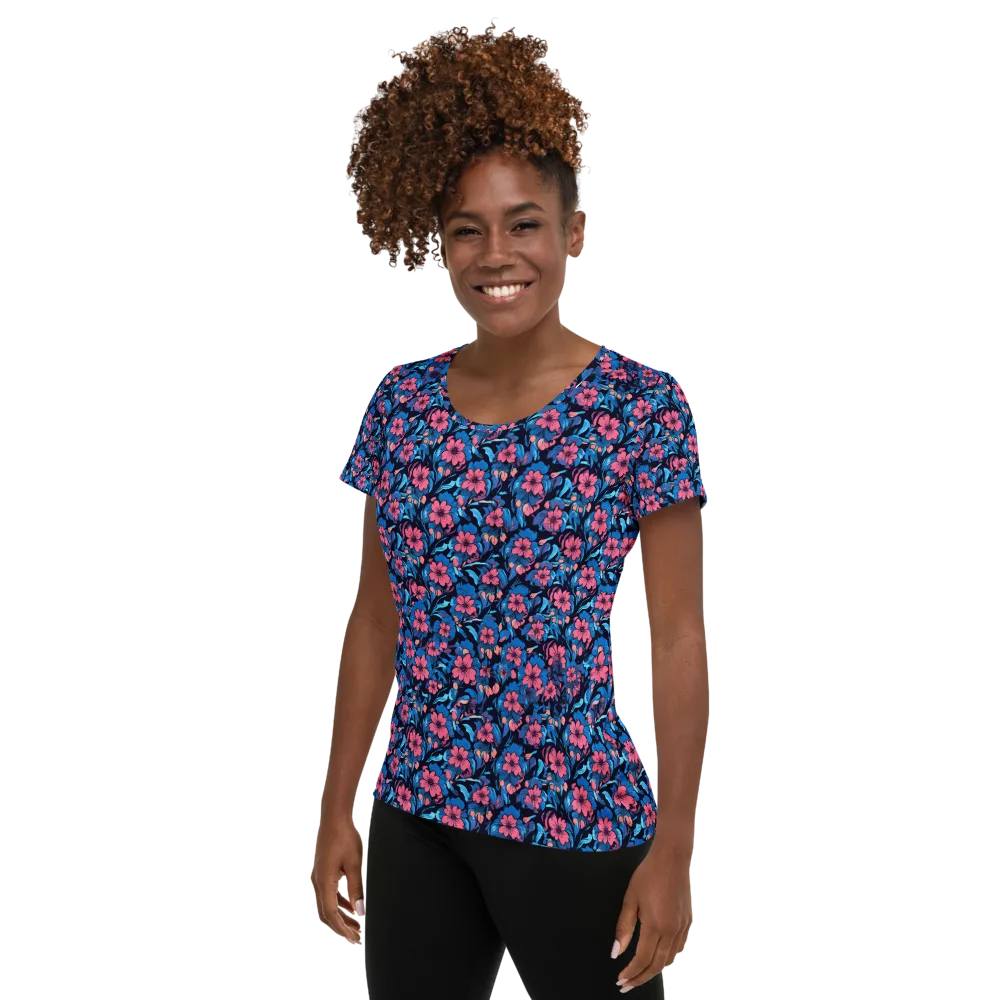 Neon Nightgarden on Women's Athletic T-Shirt — Left