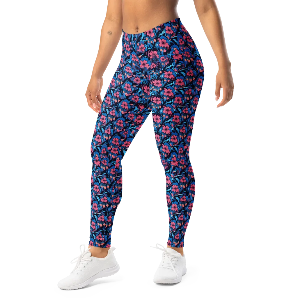 Neon Nightgarden on Leggings — Left Front