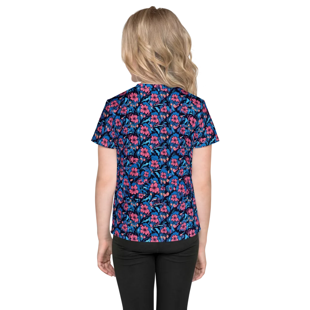 Neon Nightgarden on Kids Crew Neck T-Shirt — Back