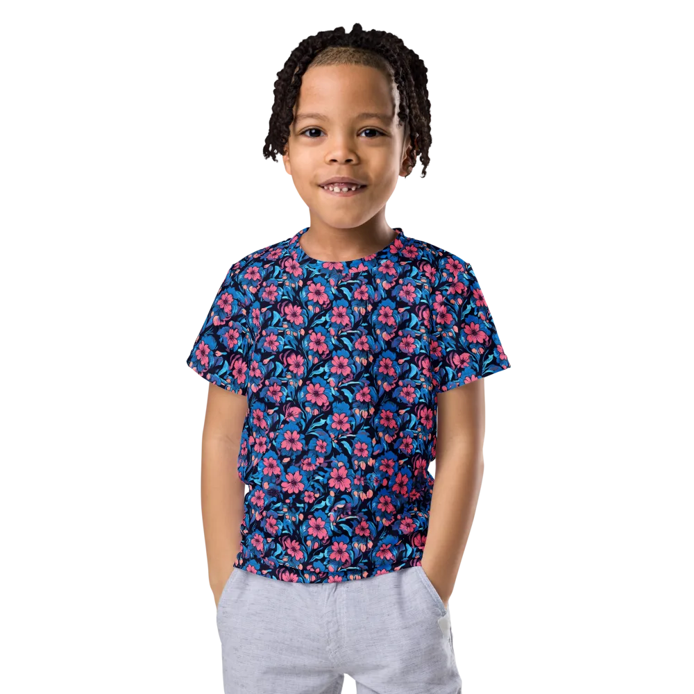 Neon Nightgarden on Kids Crew Neck T-Shirt — Front
