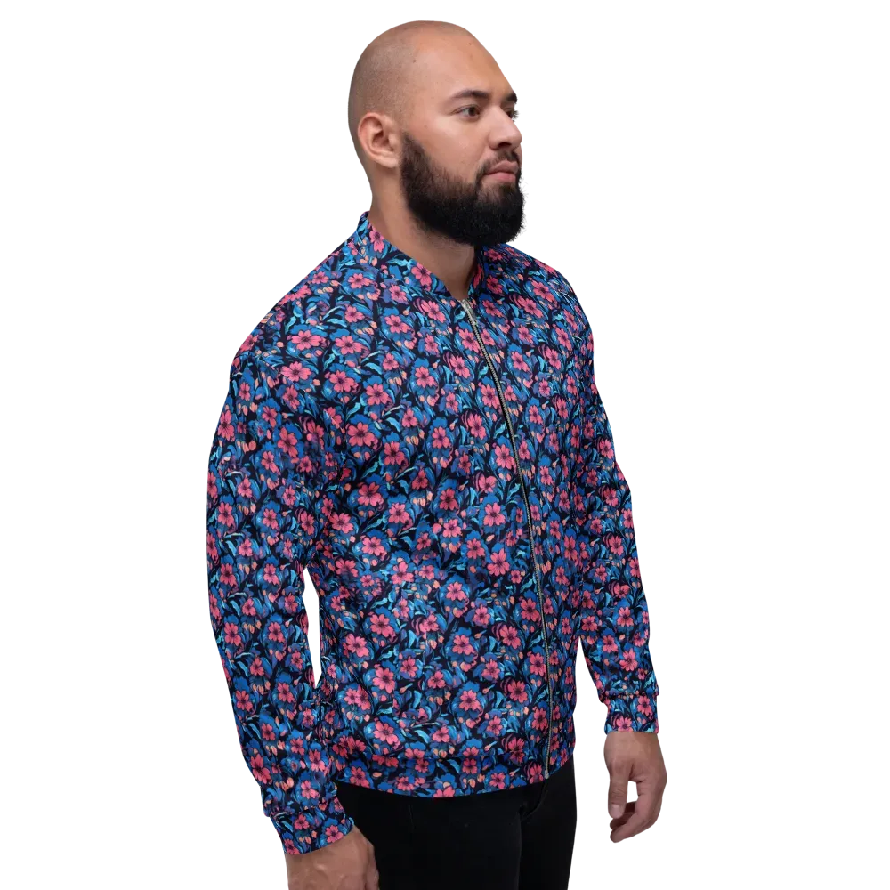 Neon Nightgarden on Bomber Jacket — Right