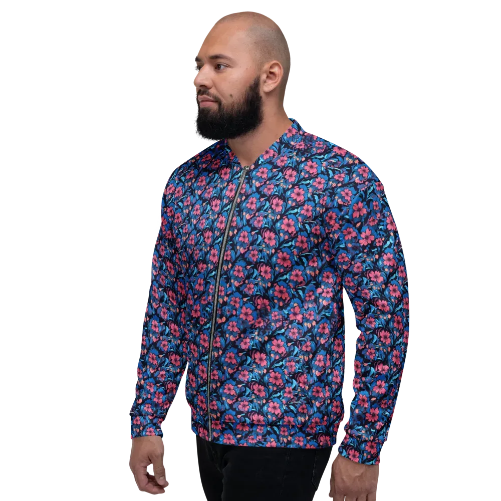 Neon Nightgarden on Bomber Jacket — Left