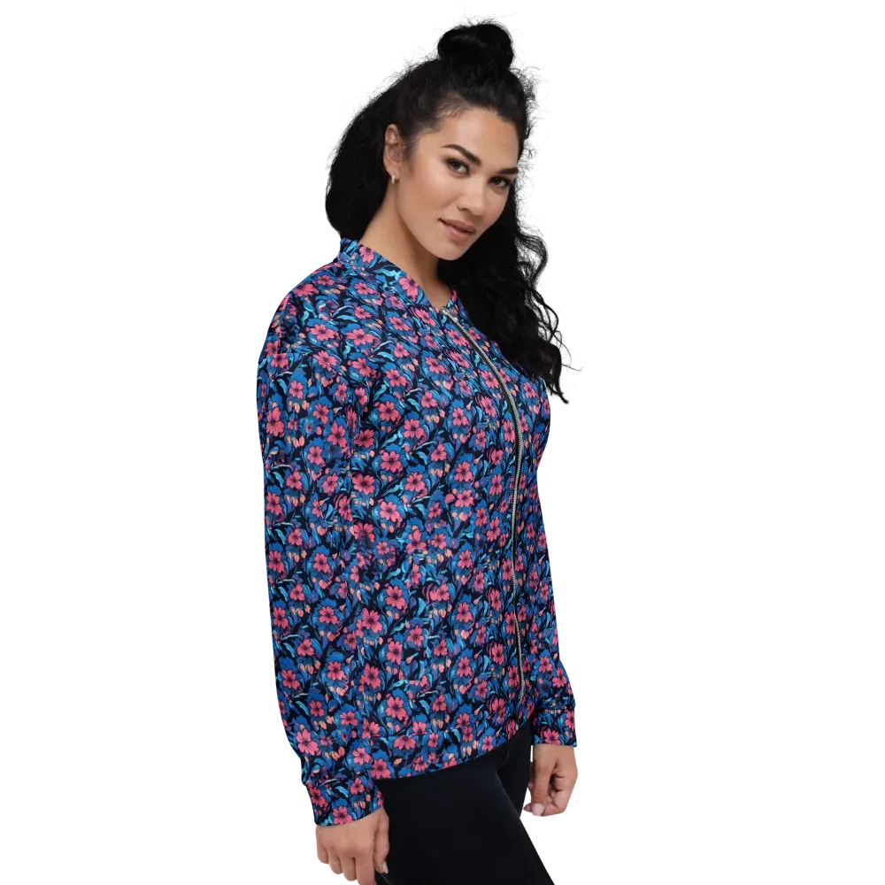 Neon Nightgarden on Bomber Jacket — Right