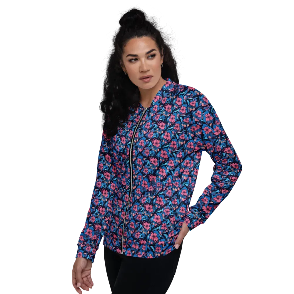 Neon Nightgarden on Bomber Jacket — Left