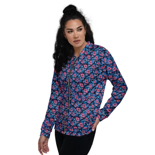 Neon Nightgarden on a Bomber Jacket