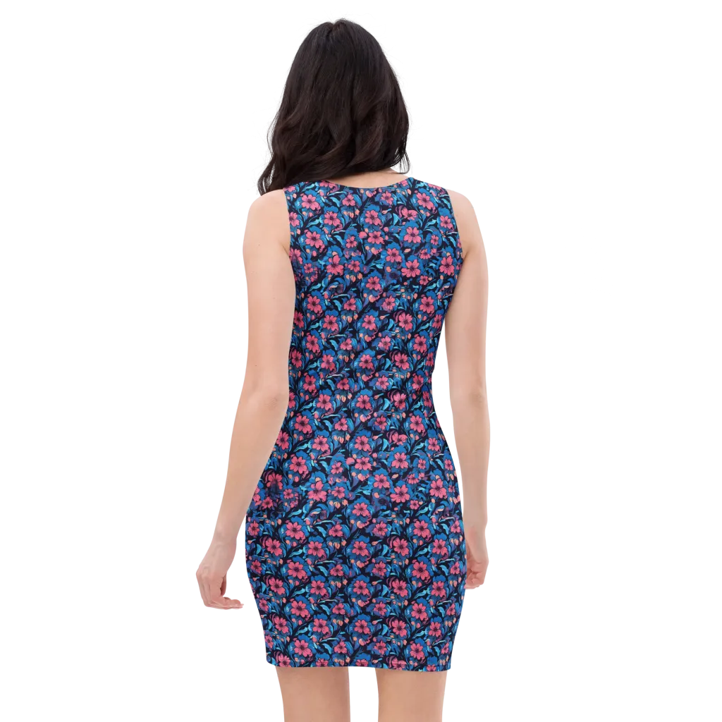 Neon Nightgarden on Bodycon Dress — Back
