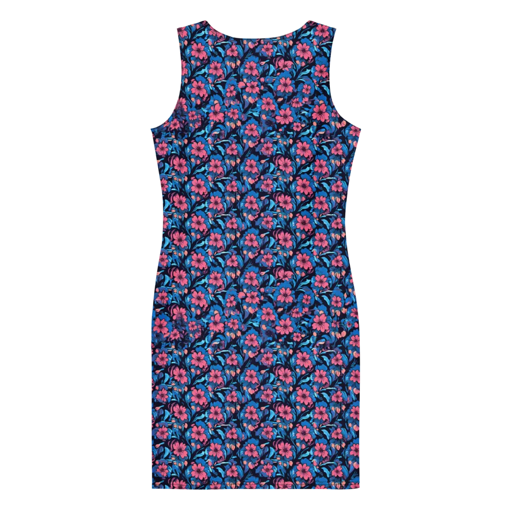 Neon Nightgarden on Bodycon Dress — Back