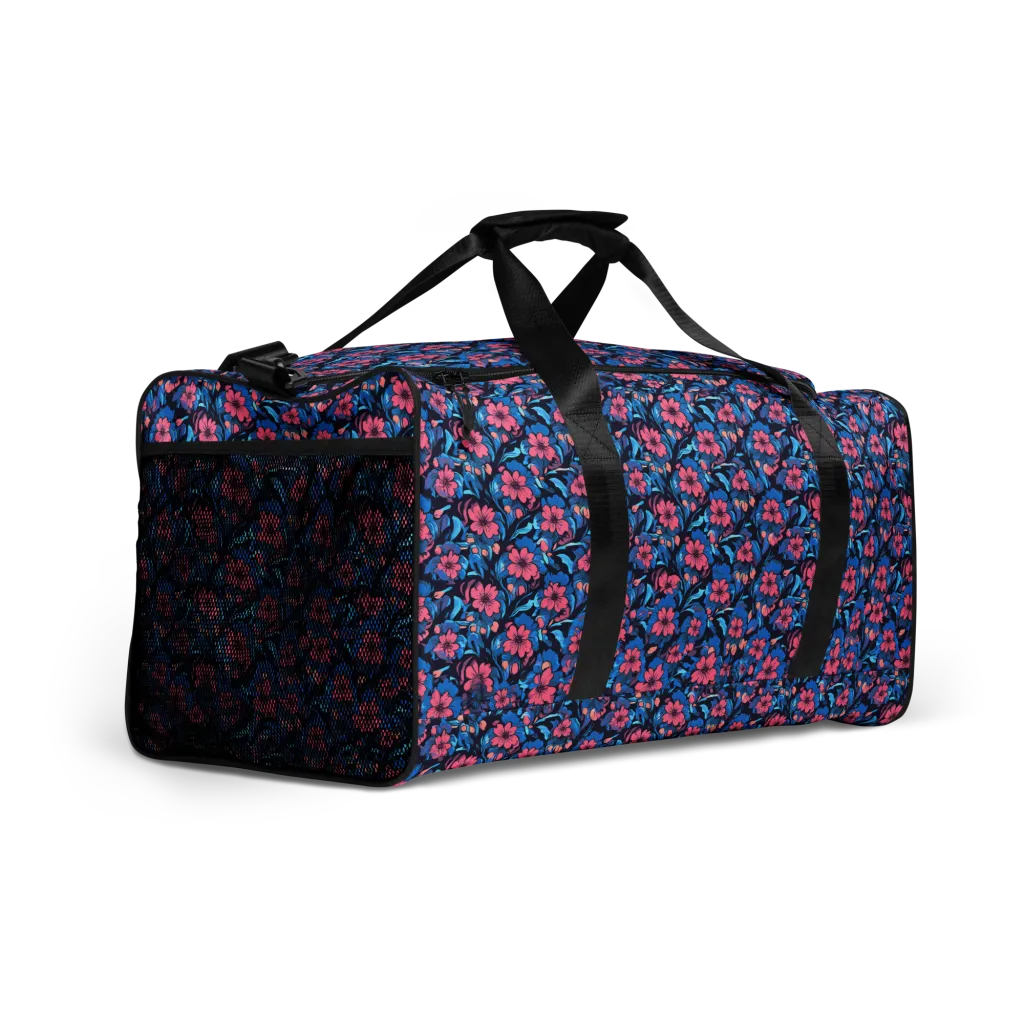 Neon Nightgarden on Duffle Bag — Right Front