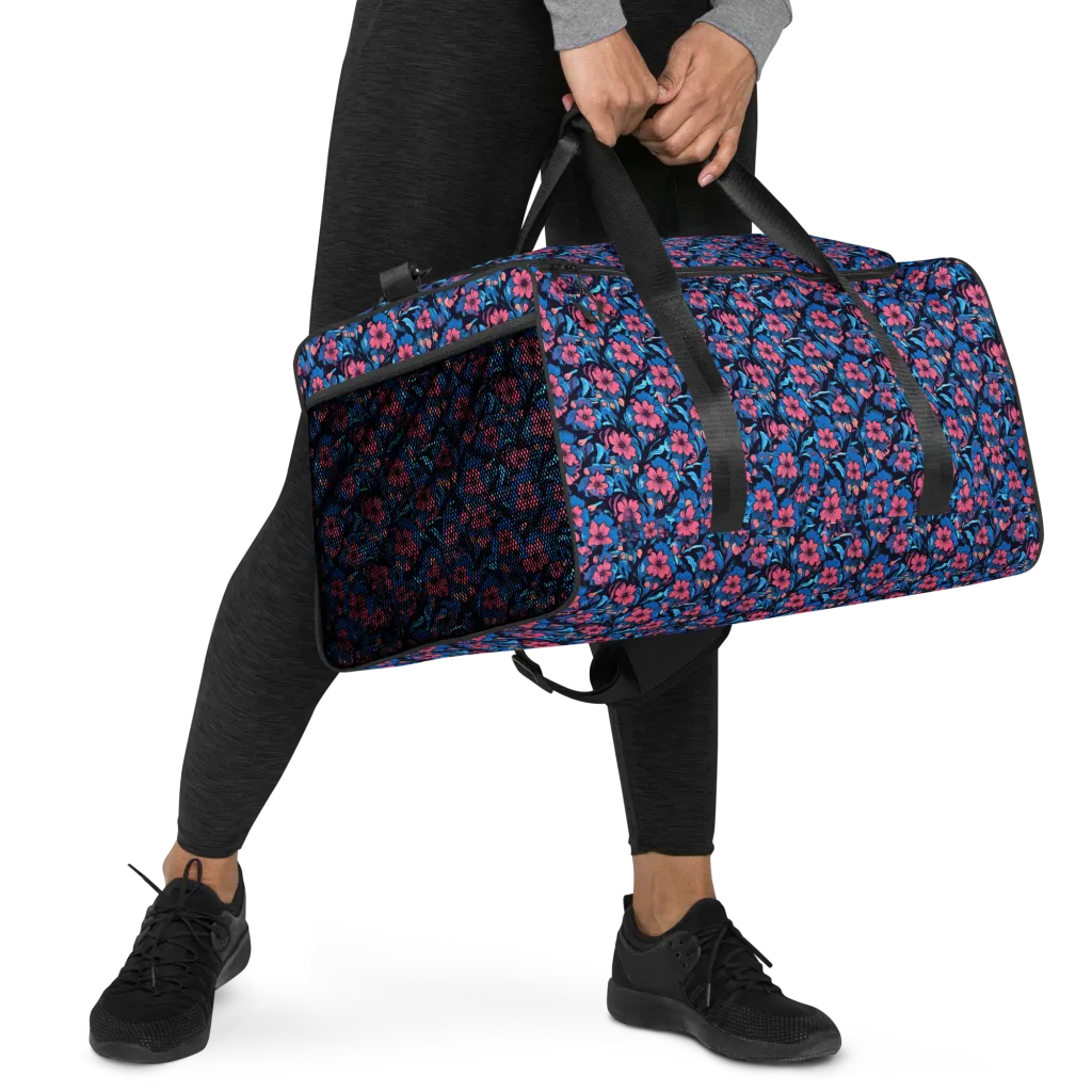 Neon Nightgarden on Duffle Bag — Right Front