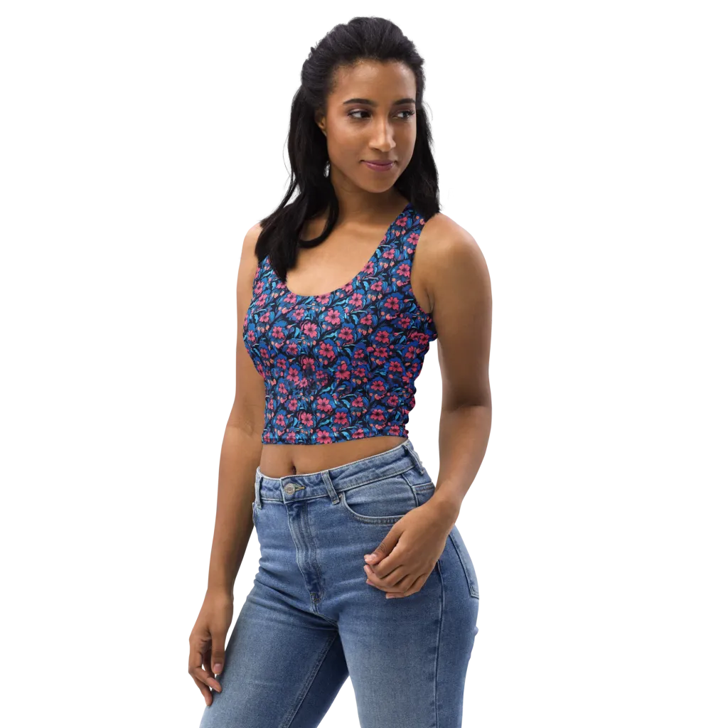 Neon Nightgarden on Crop Top — Left Front