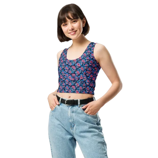 Neon Nightgarden on a Crop Top