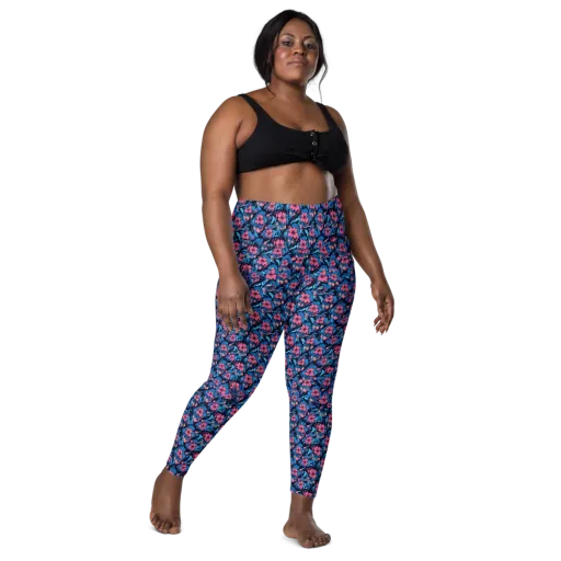 Neon Nightgarden on a Leggings with Pockets