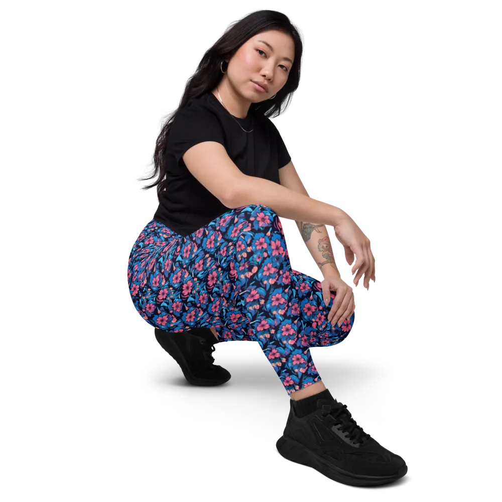 Neon Nightgarden on Leggings with Pockets — Right Front