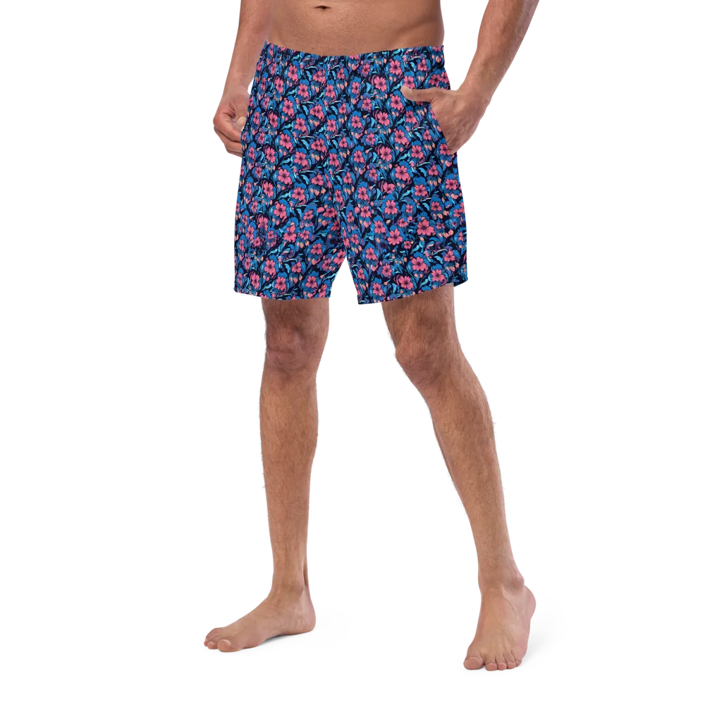 Neon Nightgarden on Swim Trunks — Left Front