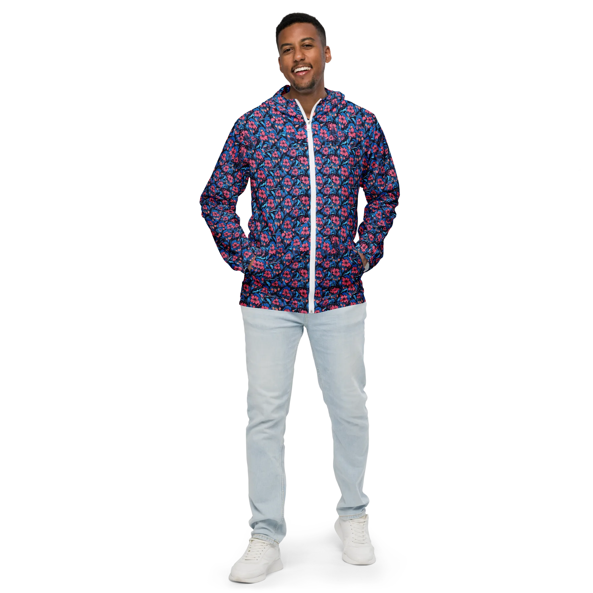 Neon Nightgarden on Men's Windbreaker — Front