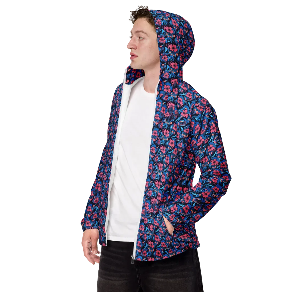 Neon Nightgarden on Men's Windbreaker — Left Front