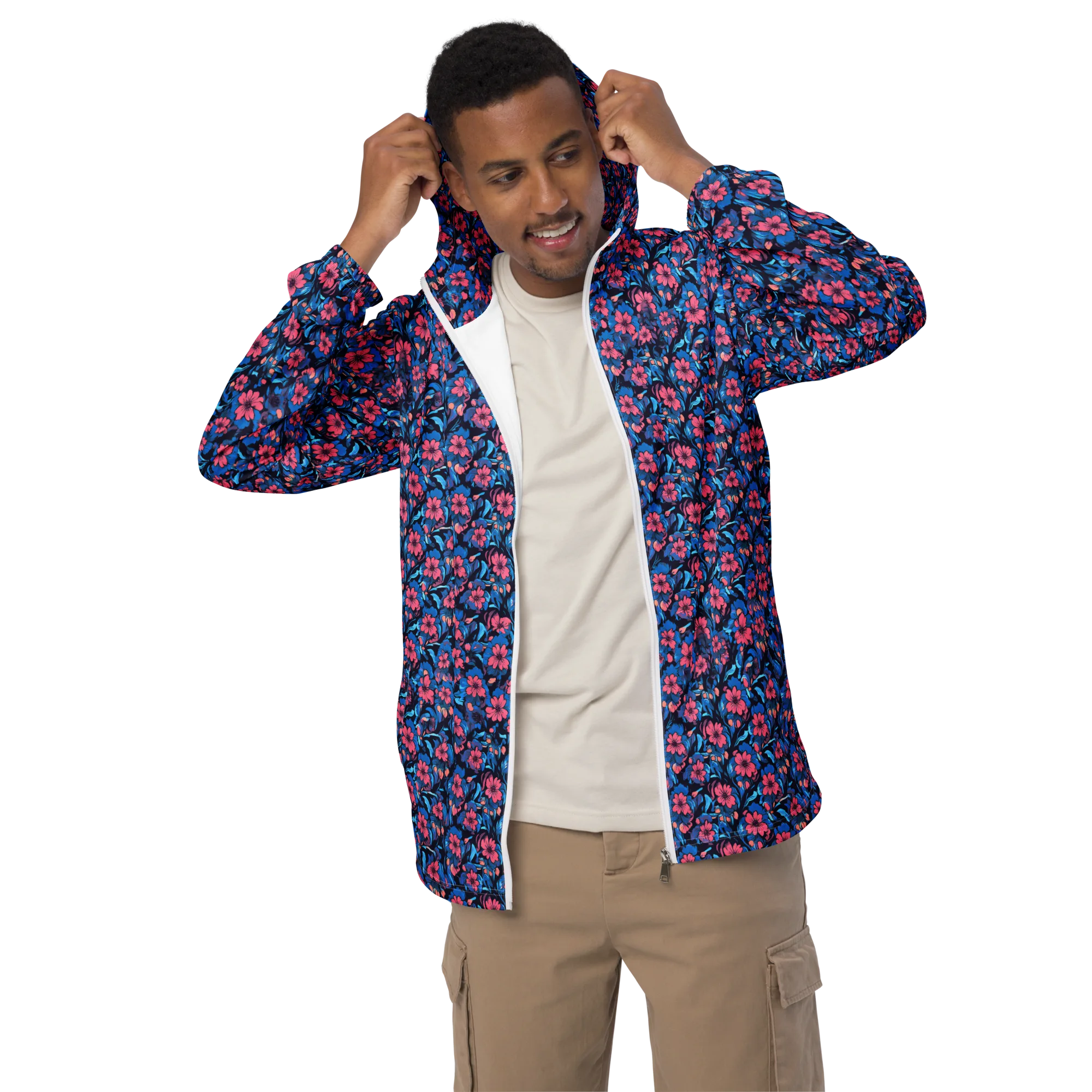 Neon Nightgarden on Men's Windbreaker — Front