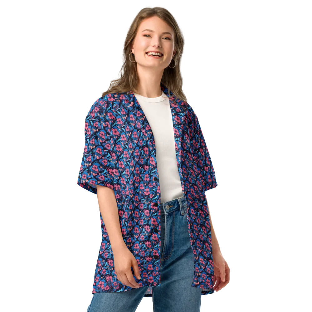 Neon Nightgarden on Button Shirt — Front