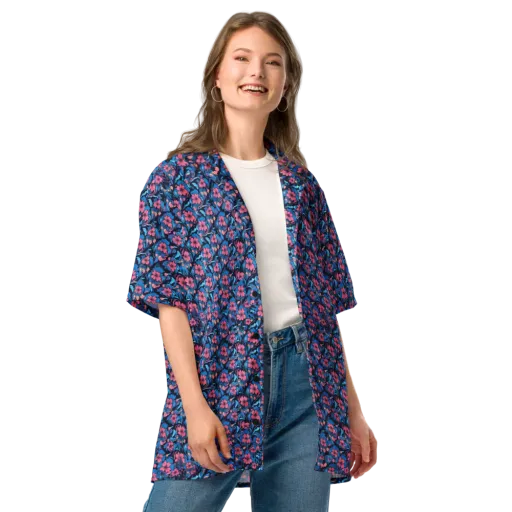 Neon Nightgarden on a Button Shirt