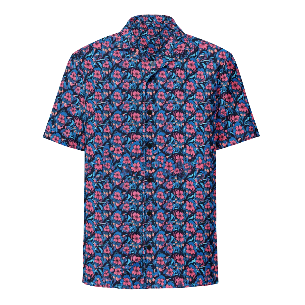 Neon Nightgarden on Button Shirt — Front