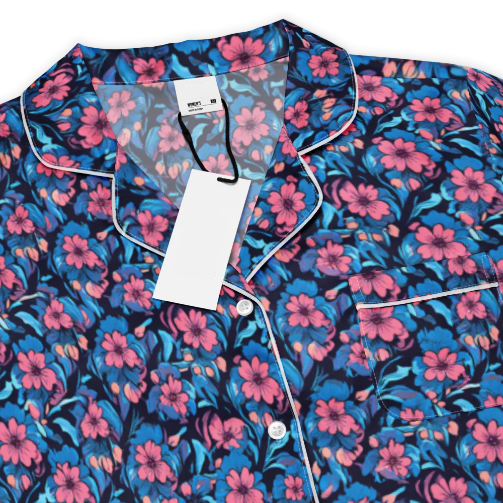 Neon Nightgarden on Women's Short Sleeve Pajama Top — Product details