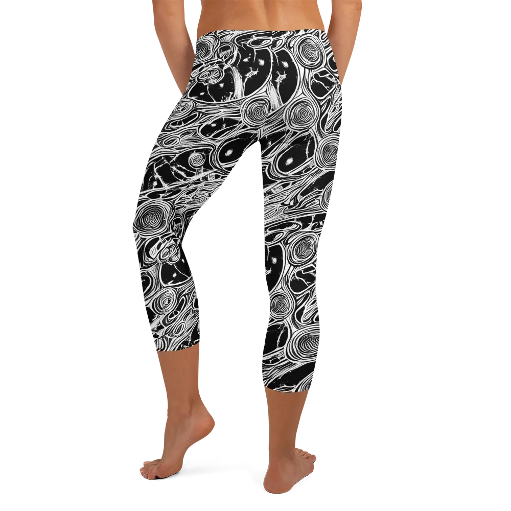 Inkwood Spiral on Capri Leggings — Back