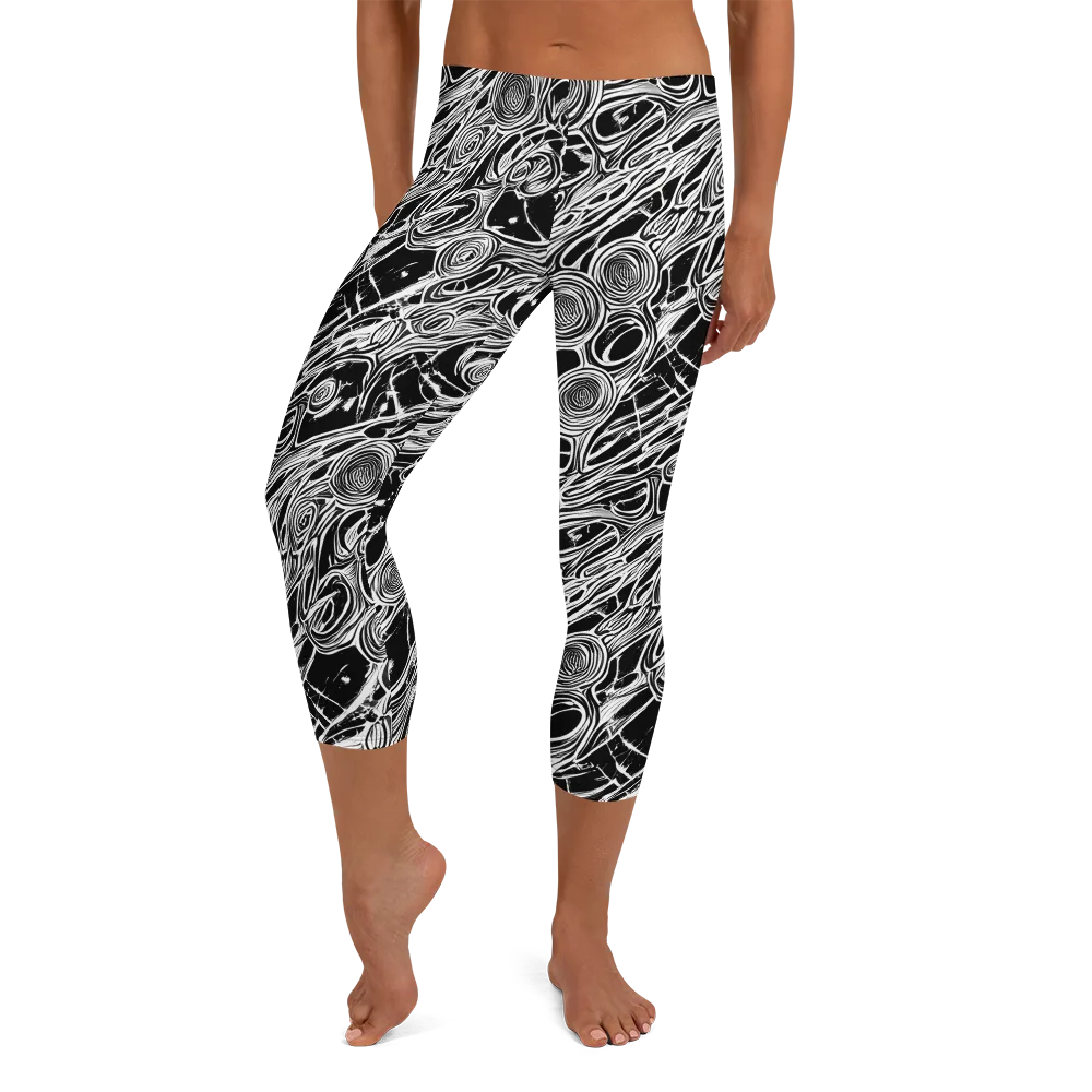 Inkwood Spiral on Capri Leggings — Front