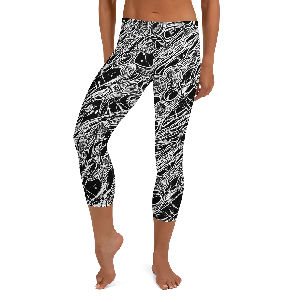 Inkwood Spiral on Capri Leggings — Front