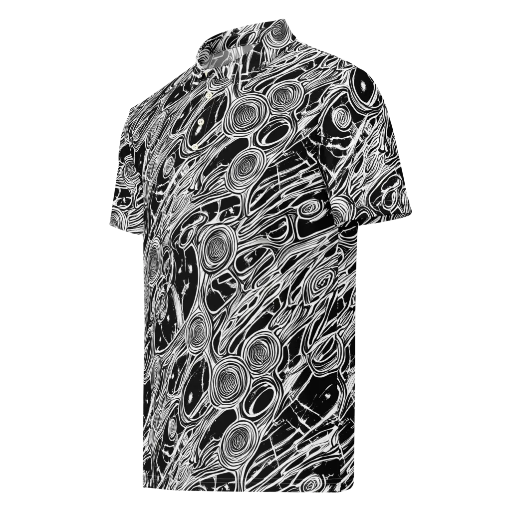 Inkwood Spiral on Men's Slim Fit Polo Shirt — Left Front