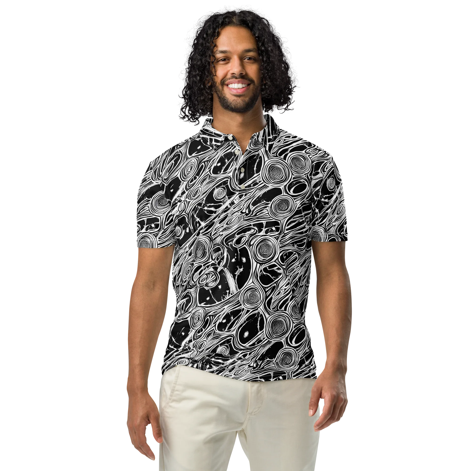 Inkwood Spiral on Men's Slim Fit Polo Shirt — Front