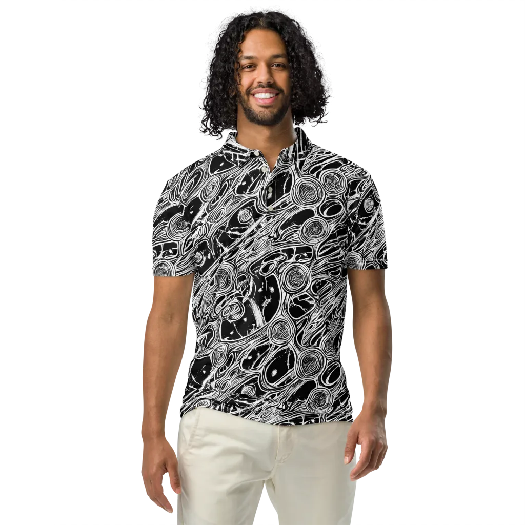 Inkwood Spiral on Men's Slim Fit Polo Shirt — Front