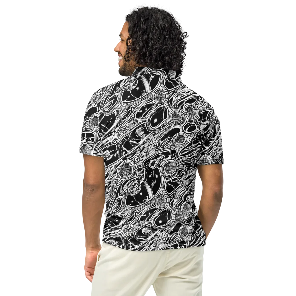 Inkwood Spiral on Men's Slim Fit Polo Shirt — Back