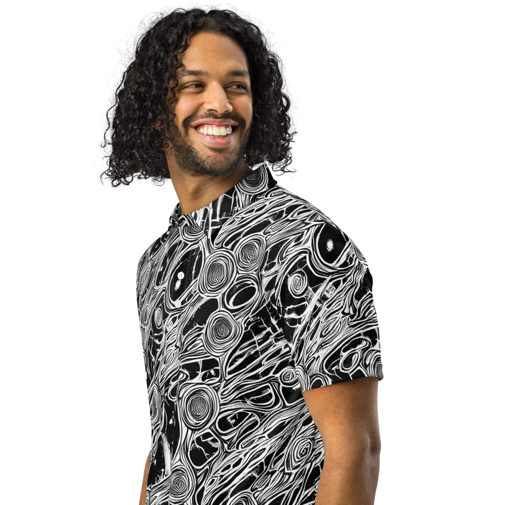 Inkwood Spiral on Men's Slim Fit Polo Shirt — Left Front