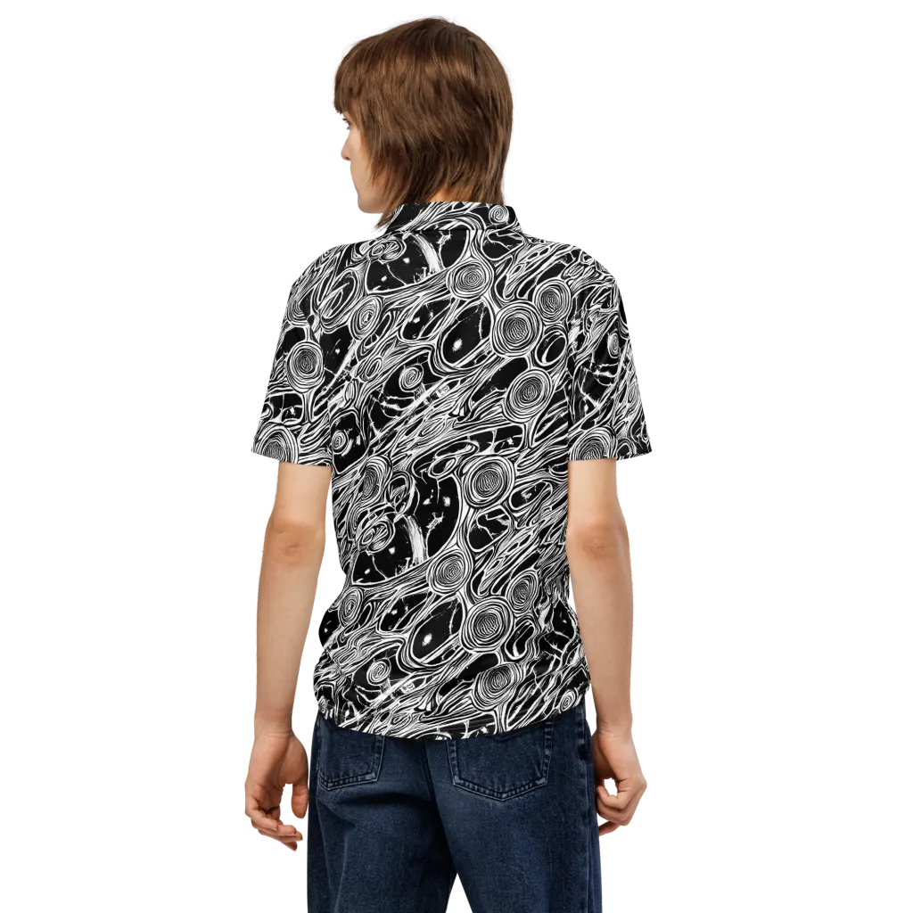 Inkwood Spiral on Men's Slim Fit Polo Shirt — Back