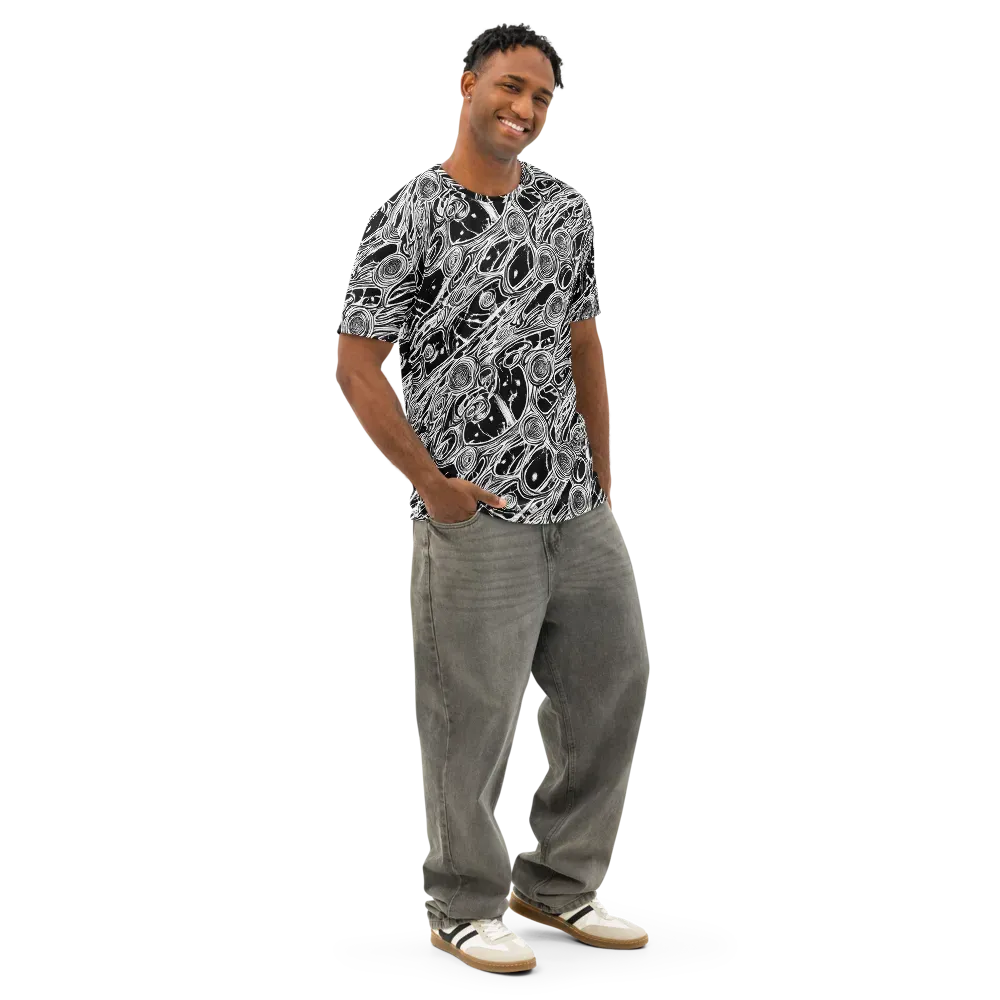 Inkwood Spiral on Men's Cotton Crew Neck T-Shirt — Right Front