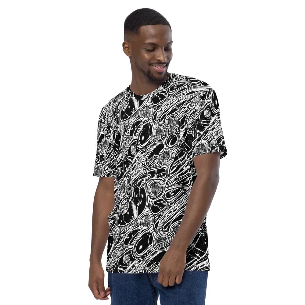 Inkwood Spiral on Men's Crew Neck T-Shirt — Left