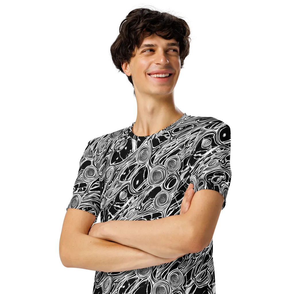 Inkwood Spiral on Men's Crew Neck T-Shirt — Left Front