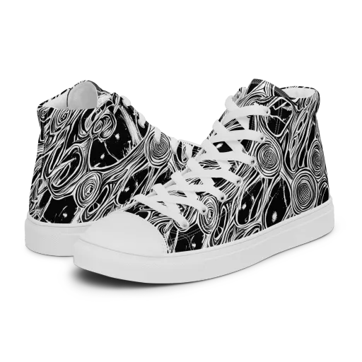 Inkwood Spiral on a Men's High Top Canvas Shoes