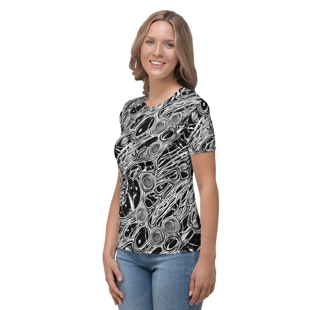 Inkwood Spiral on Women's Crew Neck T-Shirt — Left