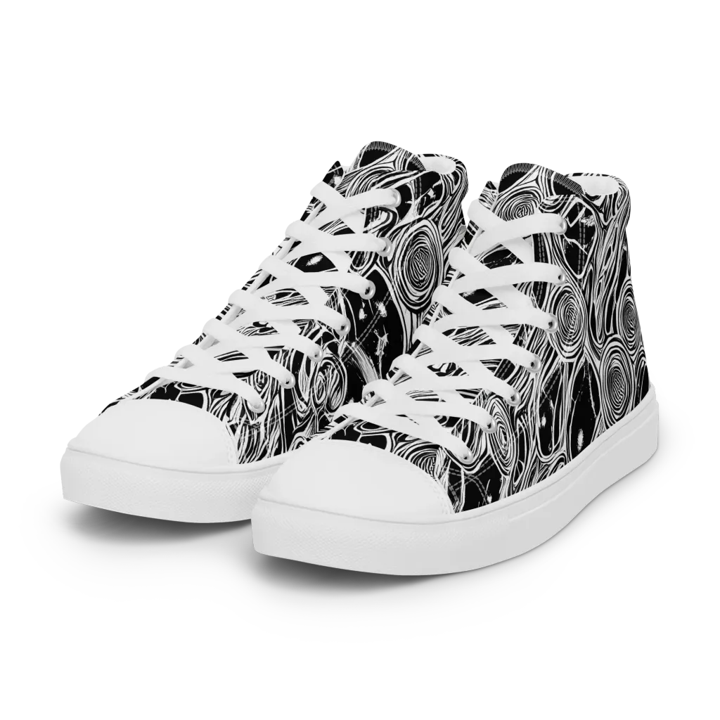 Inkwood Spiral on Women's High Top Canvas Shoes — Left Front